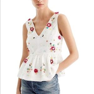 Gorgeous embroidered peplum tank